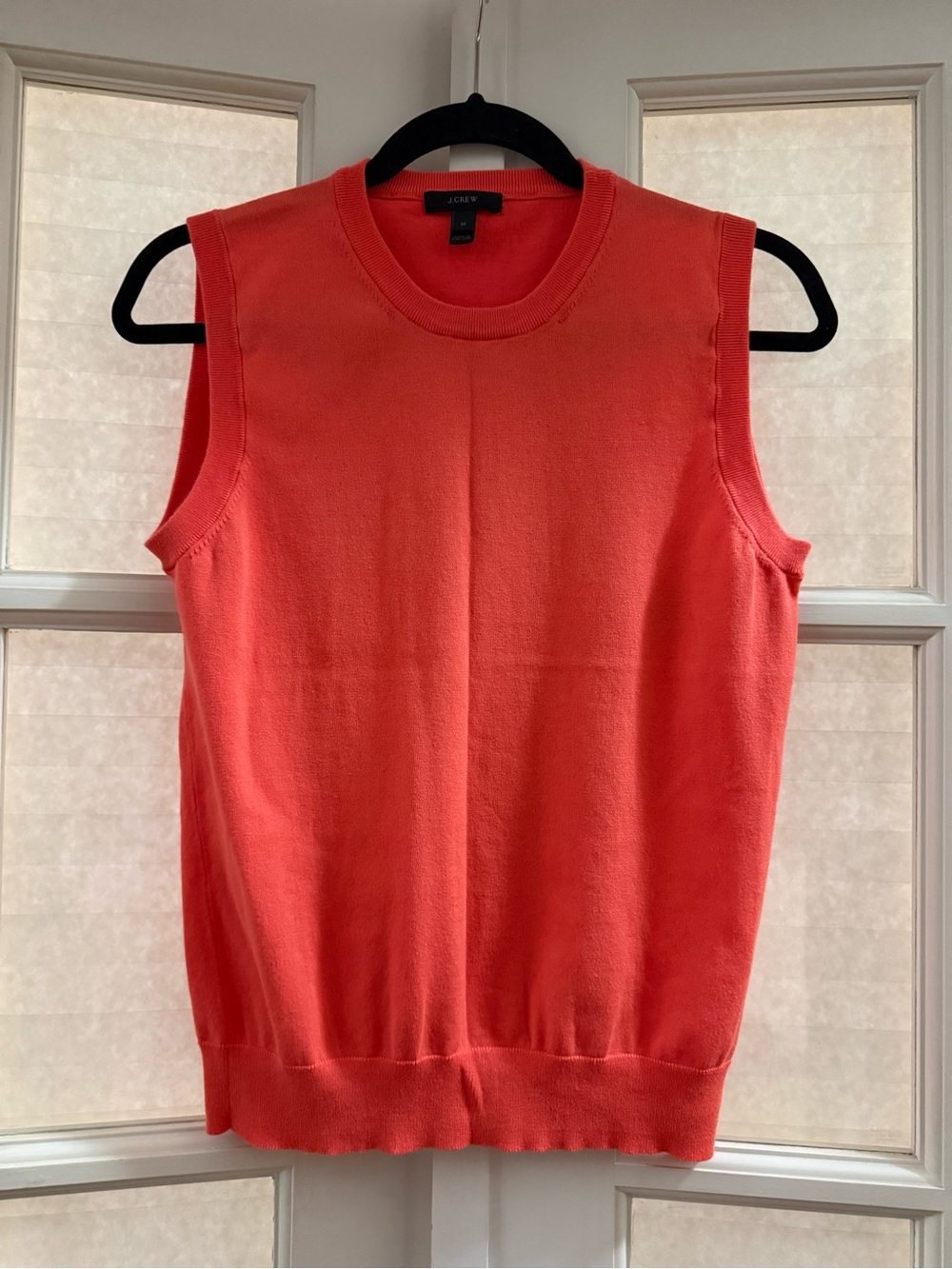 J. Crew Coral Sleeveless Crewneck Sweater